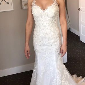 Wedding dress,shoes size 7.5+ 8, hair piece